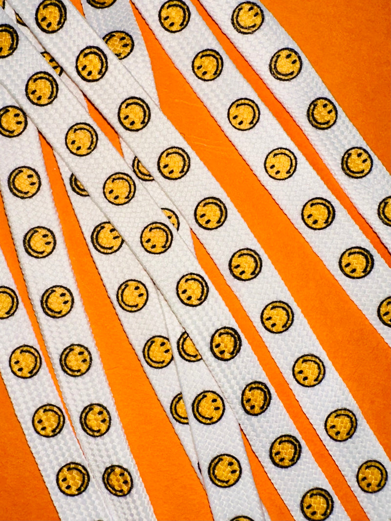Smiley Print Shoelaces