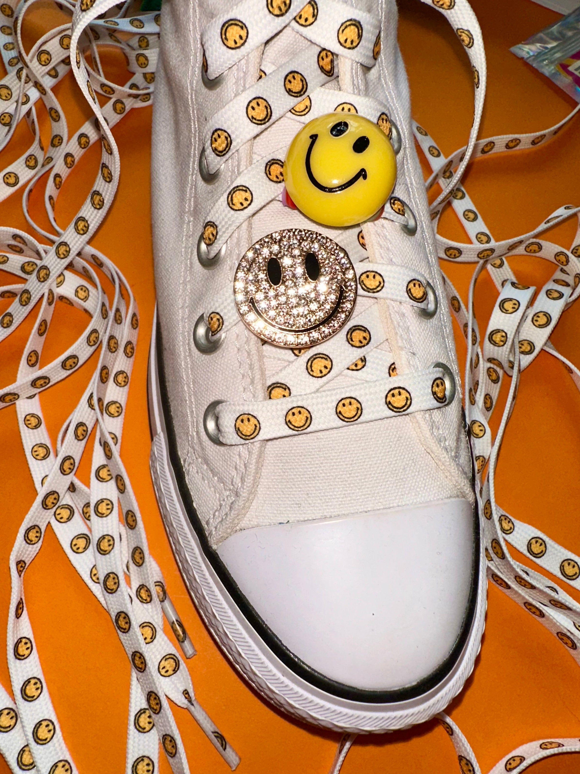 Smiley Print Shoelaces